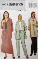 3914 SO EZ SHIRT-JACKET, LONG SKIRT,PANTS PATTERN 14-18,20-24
